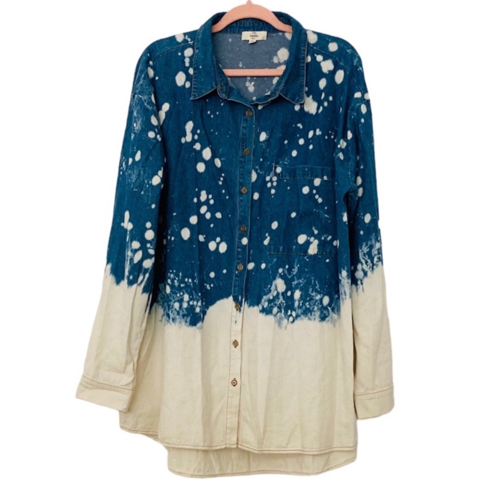 Entro denim bleached Button Down Shirt XL